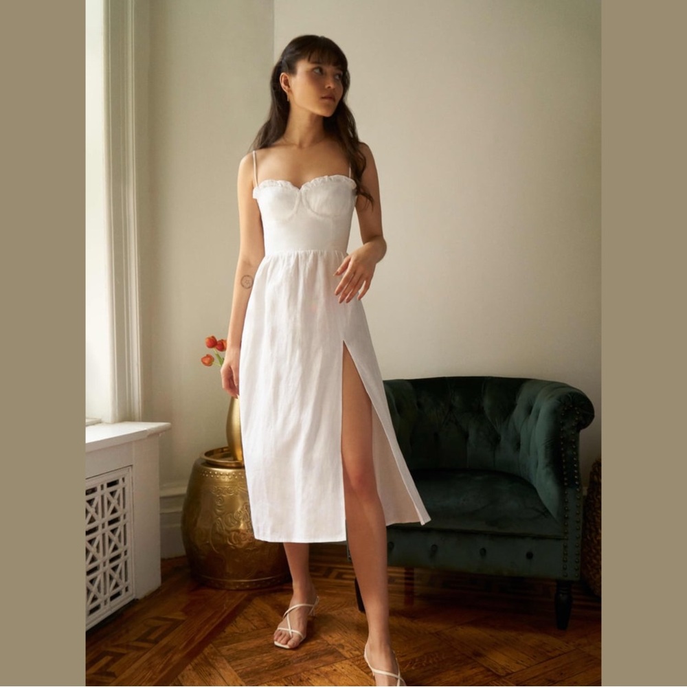 NWOT Reformation Prune Linen Midi Dress (Size 4)